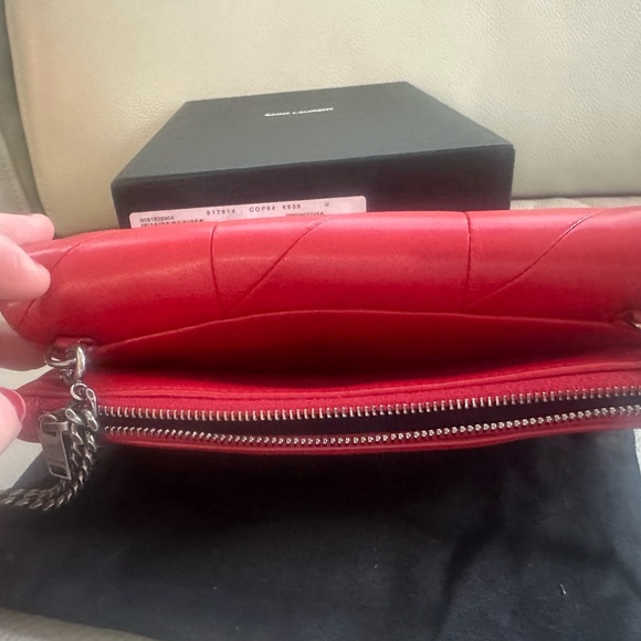 YSL red lambskin Medium Jamie bag- with gunmetal hardware - Picture 5 of 7